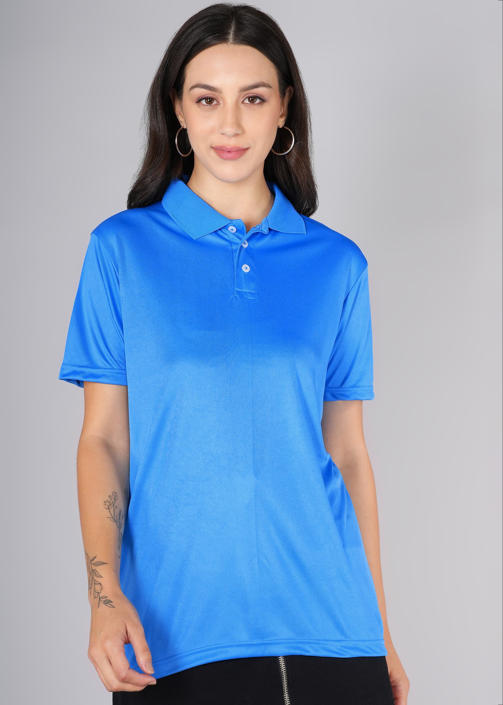 Solid Couple Polo Neck T-Shirt