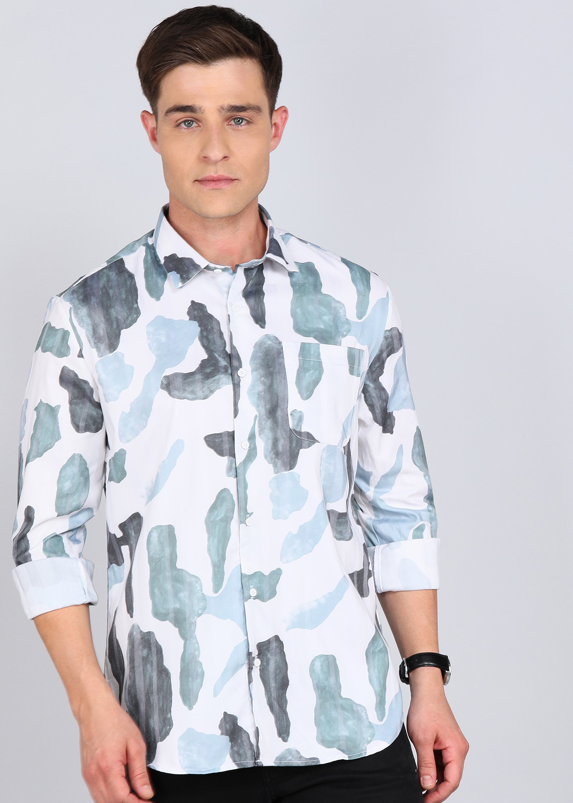 Men Self Design Formal Multicolor Shirt