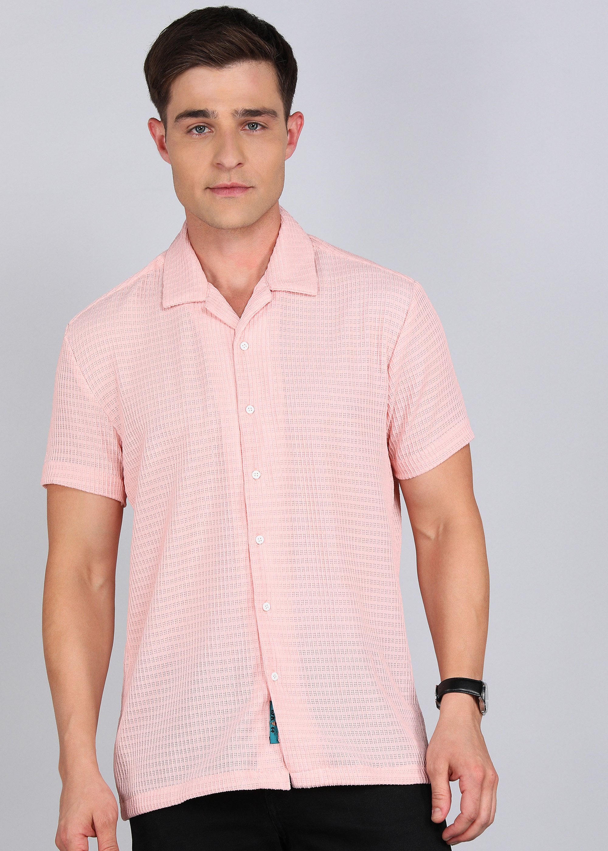 Men Embroidered Party Orange Shirt